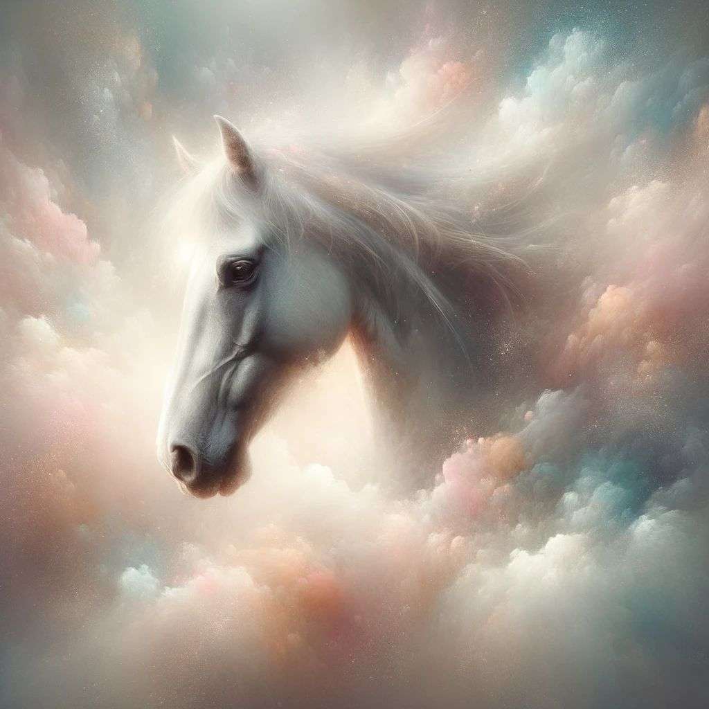 a horse, digital art, ethereal
